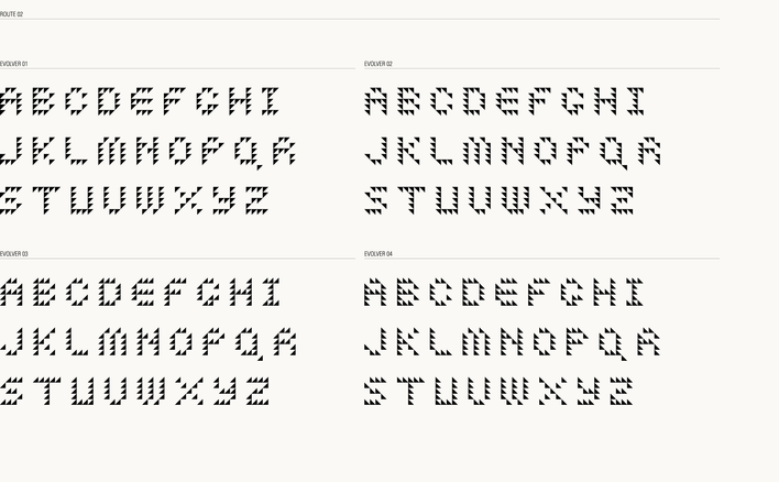 Evolver Type designed by Fitzroy and Finn