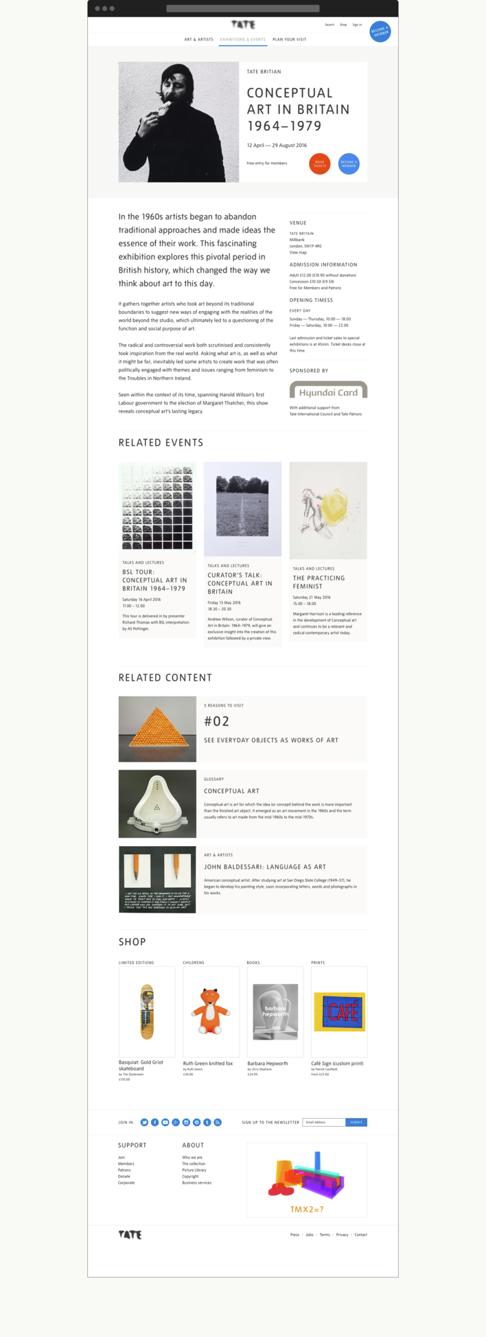 Tate exhibition page