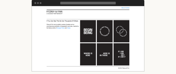 THE 2007—2015 WEBSITE: INDEX PAGE Fitzroy and Finn 2007 — 2015 website