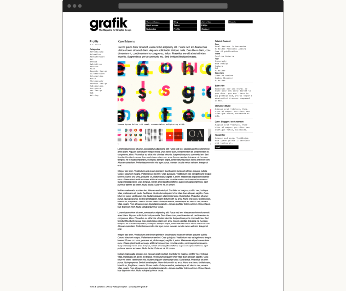 Grafik Magazine website