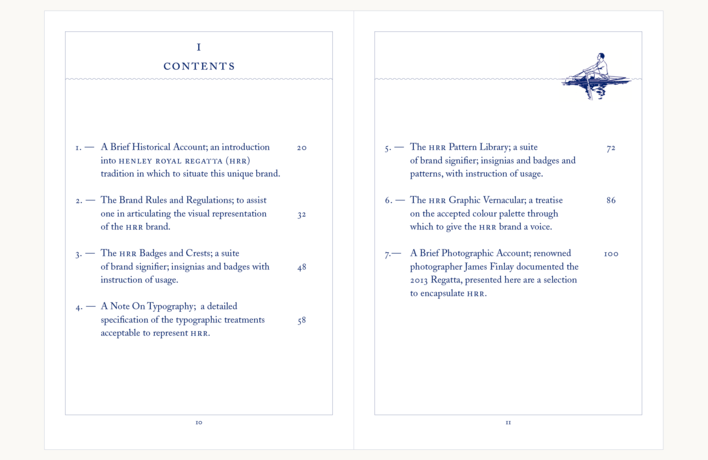 Henley Royal Regatta Style Guide designed by Fitzroy and Finn