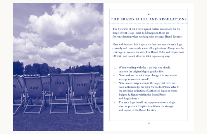 Henley Royal Regatta Style Guide designed by Fitzroy and Finn