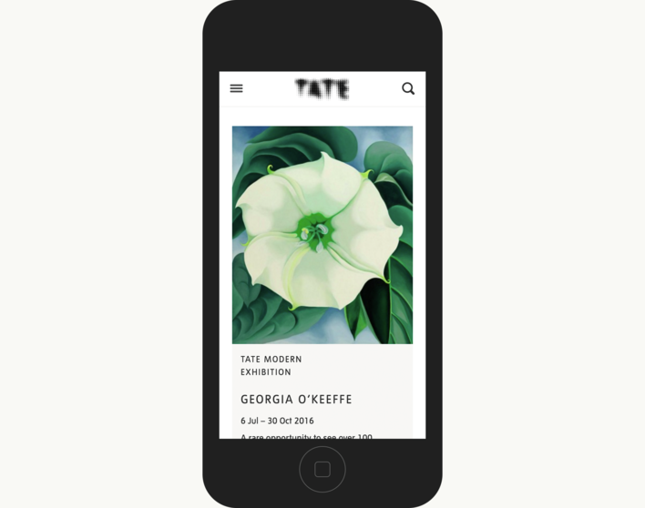 Tate card on mobile