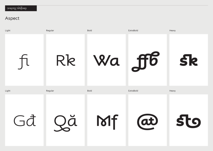 Jeremy Tankard Typography type specimen Jeremy Tankard Typography type specimen