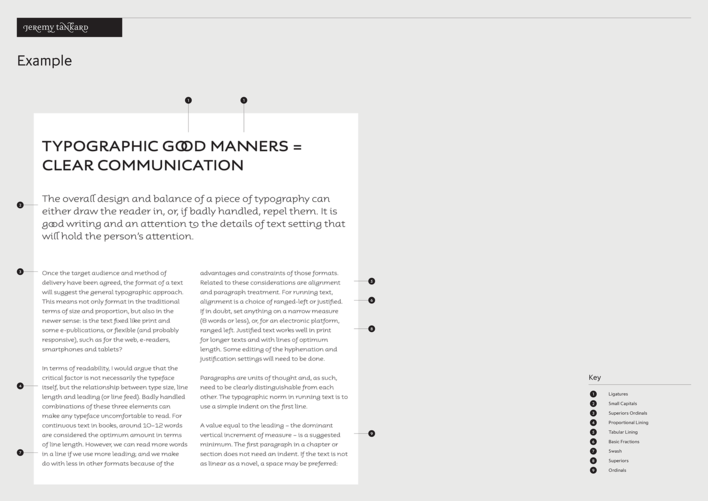 Jeremy Tankard Typography type specimen Jeremy Tankard Typography type specimen