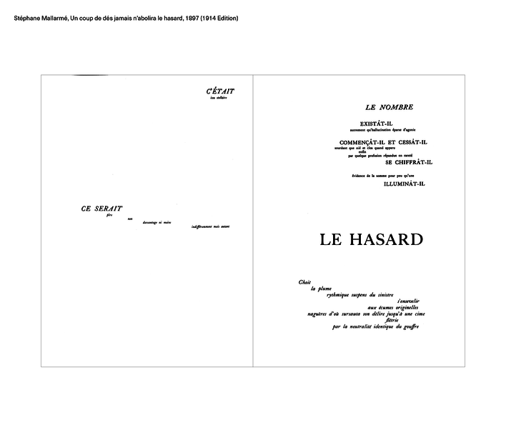 Stéphane Mallarmé, Un coup de dés jamais n'abolira le hasard, 1897 (1914 Edition)