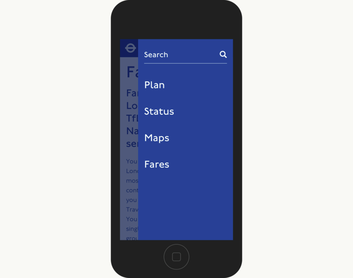 TfL Menu Mobile TfL Menu Mobile