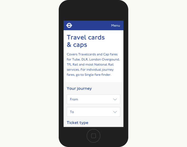 TfL Travel Cards On Mobile TfL Travel Cards On Mobile
