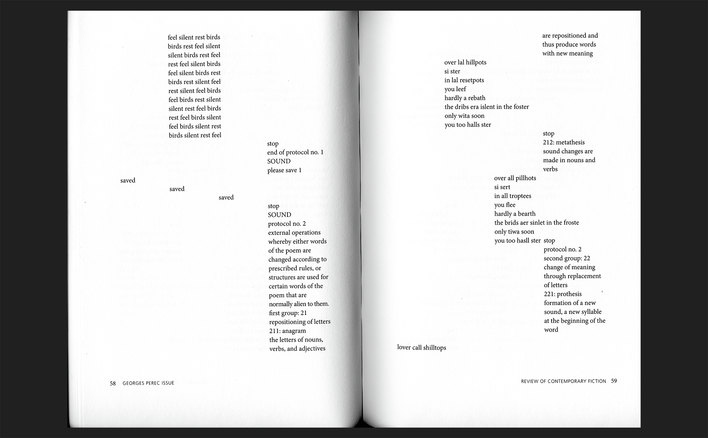 Georges Perec, Review of Contemporary Fiction
