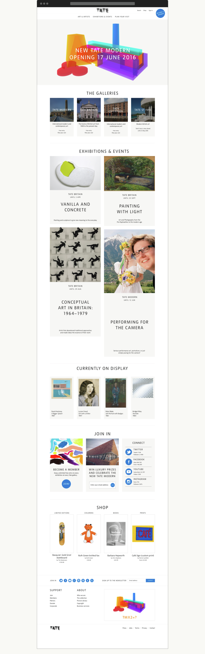 Tate homepage Tate homepage